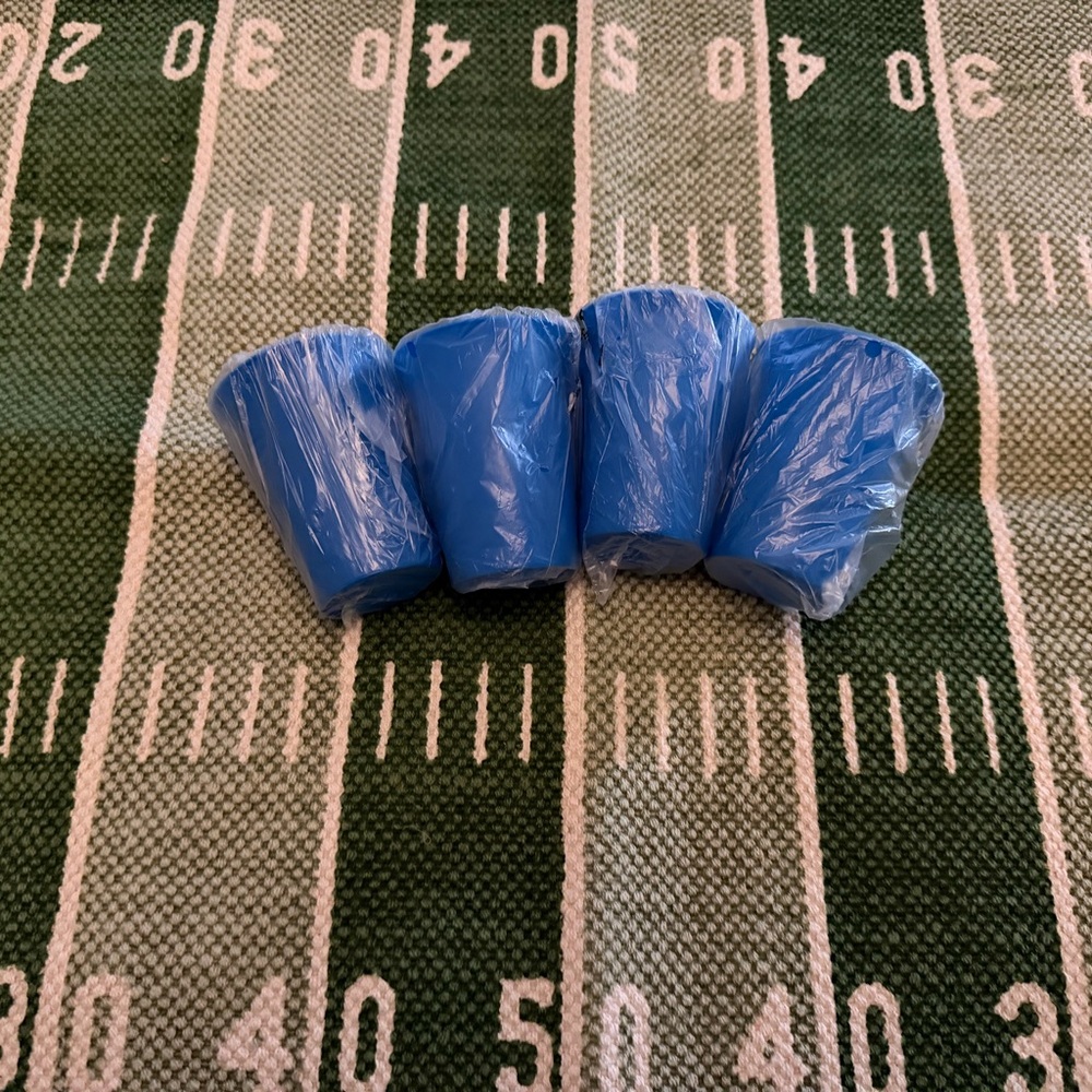 4 BLUE TUPPERWARE BELL TUMBLERS CUPS PRIMARY 4 ALL BLUE CHILD KIDS TODDLER - NEW
